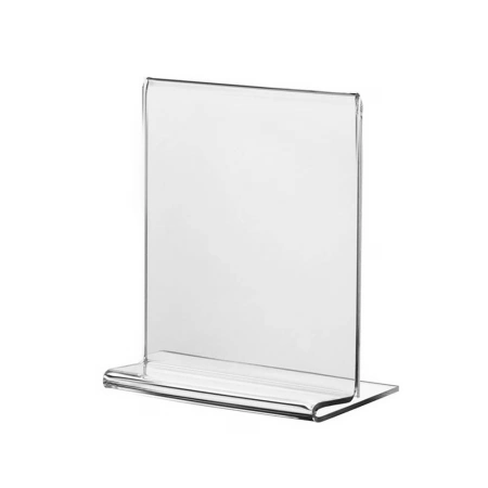 T-SHAPED CLEAR ACRILYC TABLETOP DISPLAY - FOR A5 SIZED PRINT
